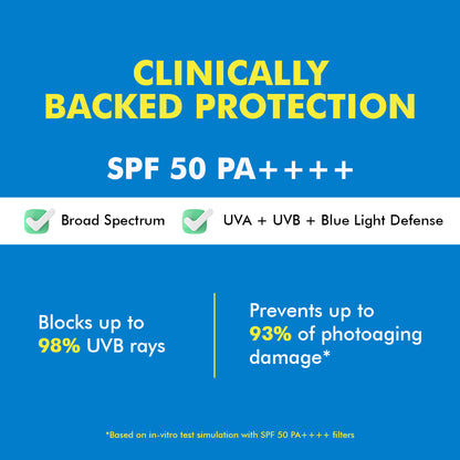 Ceramide Sunscreen | SPF50 PA++++ | Dewy, Lightweight, & Oil-Free | 50 gm