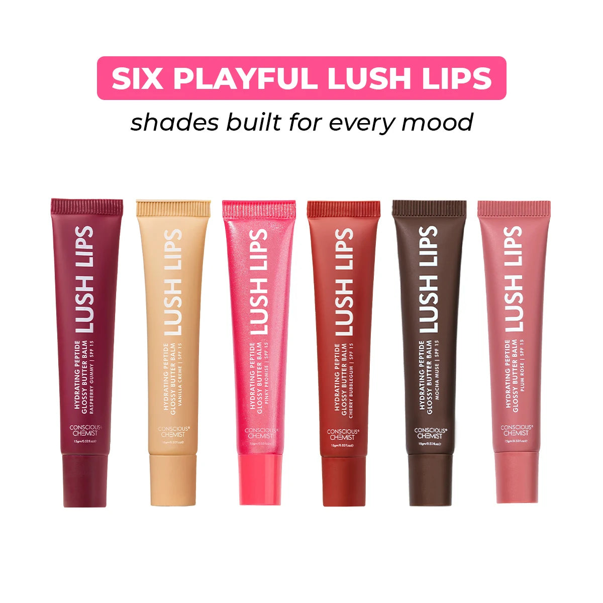 Glossy Peptide Lip Balm | Pinky Promise | Hydrates & Plumps | Lush Lips