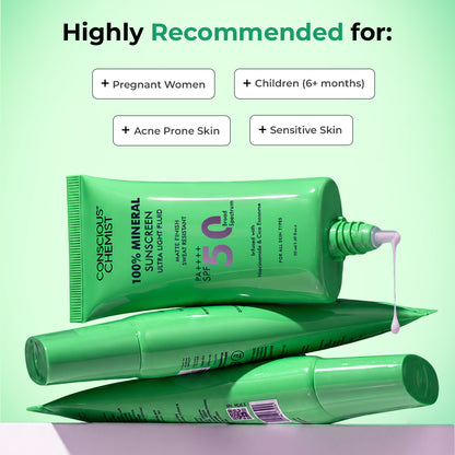 100% Mineral Sunscreen SPF 50 PA++++ | Matte Finish