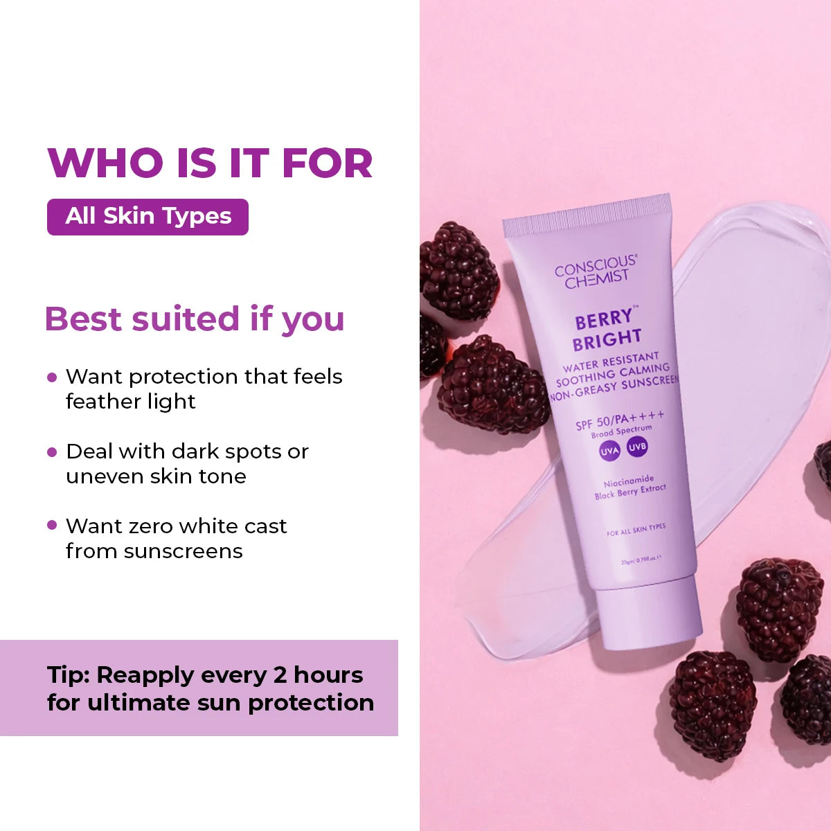 Berry Bright Sunscreen Mini | Pack of Two | 2x20 Gms