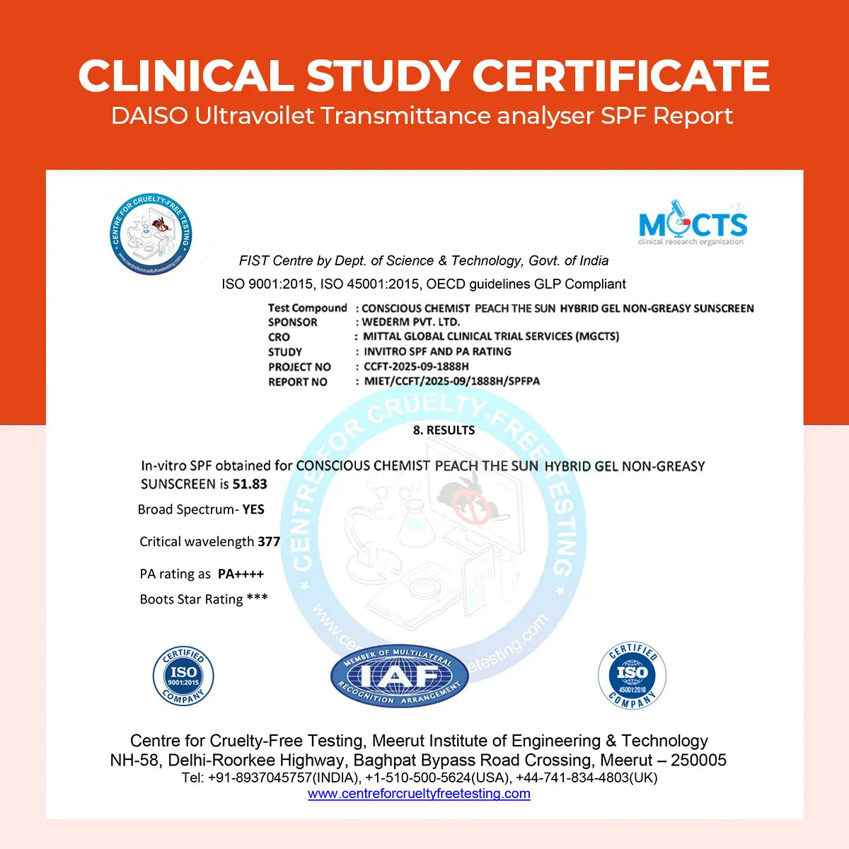 Peach The Sun | SPF 50 PA++++ | 50 gms | Flash Sale