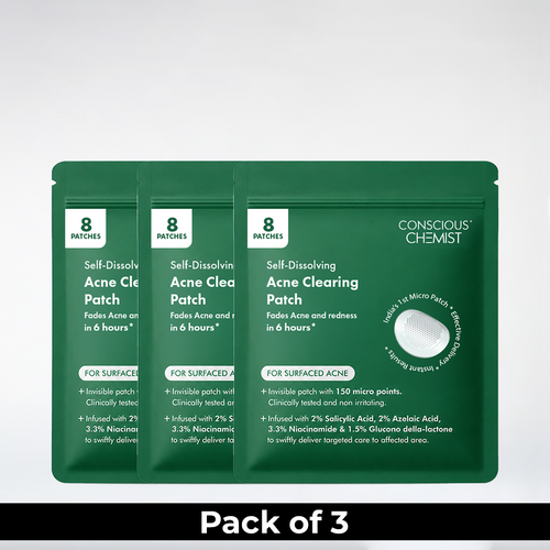Self Dissolving Microneedle Acne Patches | Pack Of 3 | 3 x 8 patches | Special Deal