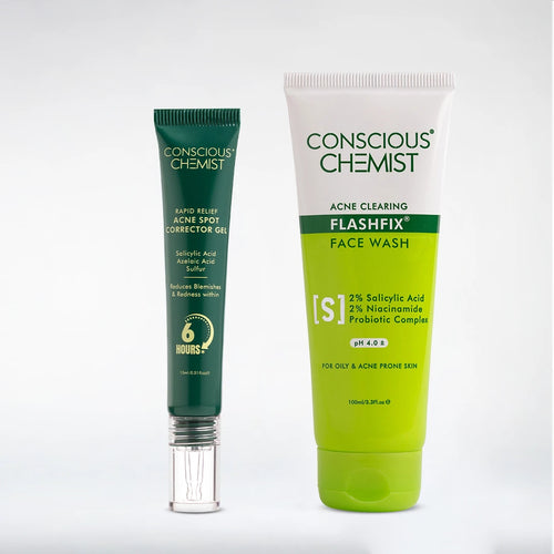 Acne Control Duo | FlashFix Face Wash & Acne Spot Corrector | flat 50