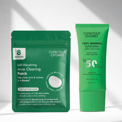 Acne Protect Duo | Microneedle Acne Patch & Mineral Sunscreen | Combo