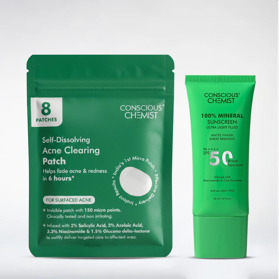 Acne Protect Duo | Microneedle Acne Patch & Mineral Sunscreen | Combo