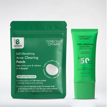Acne Protect Duo | Microneedle Acne Patch & Mineral Sunscreen | Combo