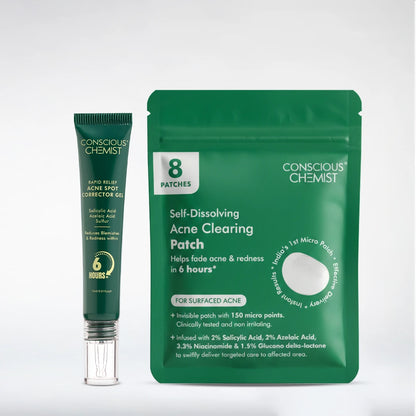 Acne Rescue Duo | Microneedle Acne Patch & Acne Spot Corrector Gel | Combo