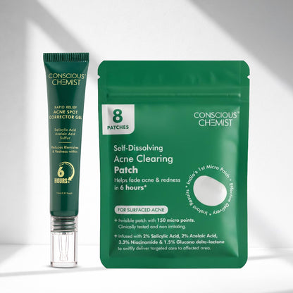 Acne Rescue Duo | Microneedle Acne Patch & Acne Spot Corrector Gel | Combo