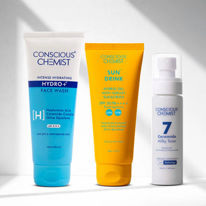 Daily Barrier Protect Routine | Face Wash, Milky Toner & Sunscreen | Combo