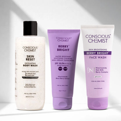 Face & Body Clarifying Routine | Body Wash, Face Wash & Sunscreen | Combo