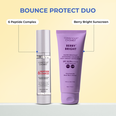 Firming & Protection Duo | Peptide Serum & Berry Bright Sunscreen | flat 50