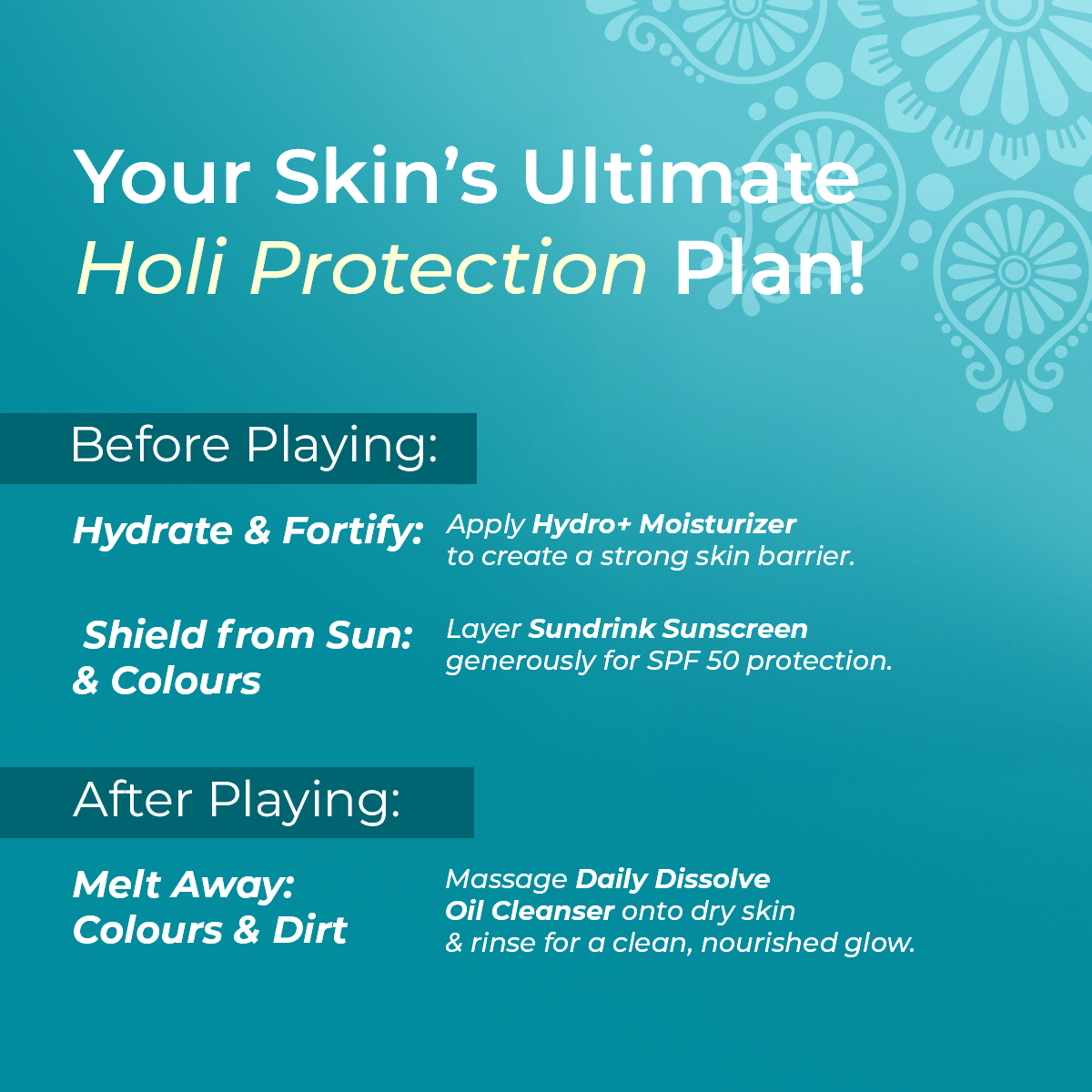 Holi Face Care Kit | Ceramides, Nourishing Oils & SPF 50 PA++++