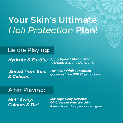 Holi Face Care Kit | Ceramides, Nourishing Oils & SPF 50 PA++++