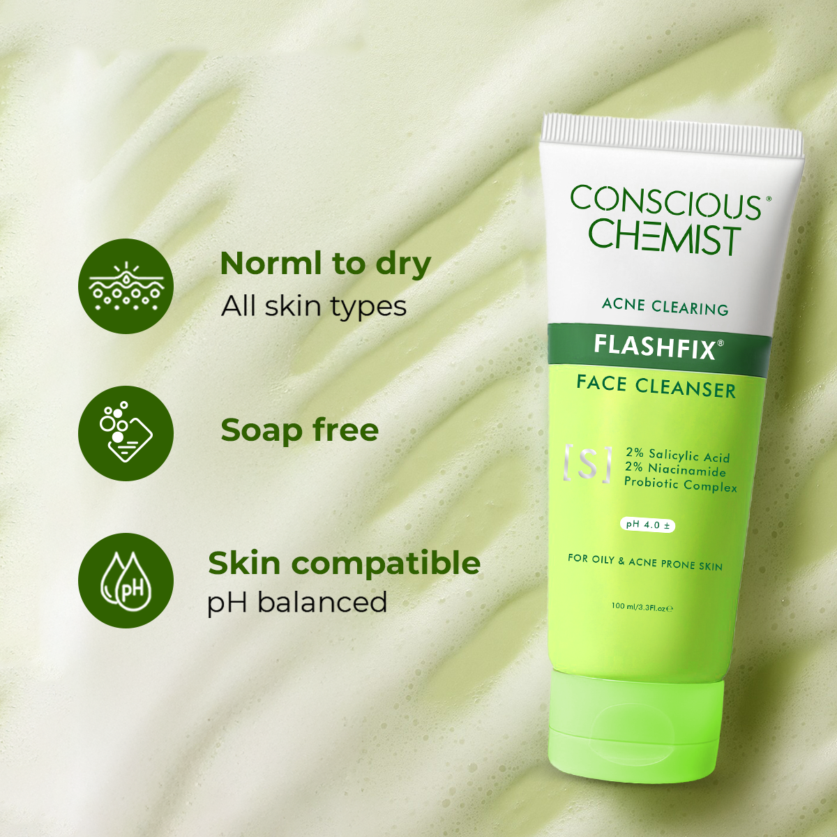 Exfoliating & Oil Control Face Wash | AHA, BHA & CICA Extract | 100 ml