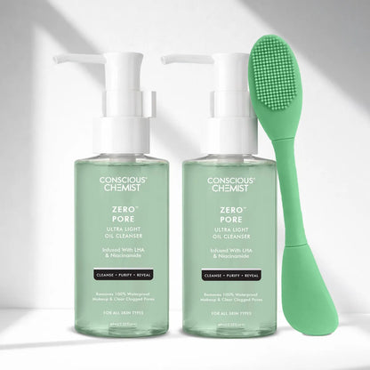 Pore Cleansing Trio | Zero Pore Cleanser -2 x 50 ml & Silicone Brush  | Super Saver Sale