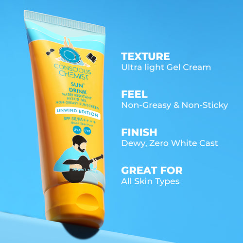 Sun Drink Unwind Edition Ceramide Sunscreen | SPF 50 PA++++ | 50 gms | Flash Sale