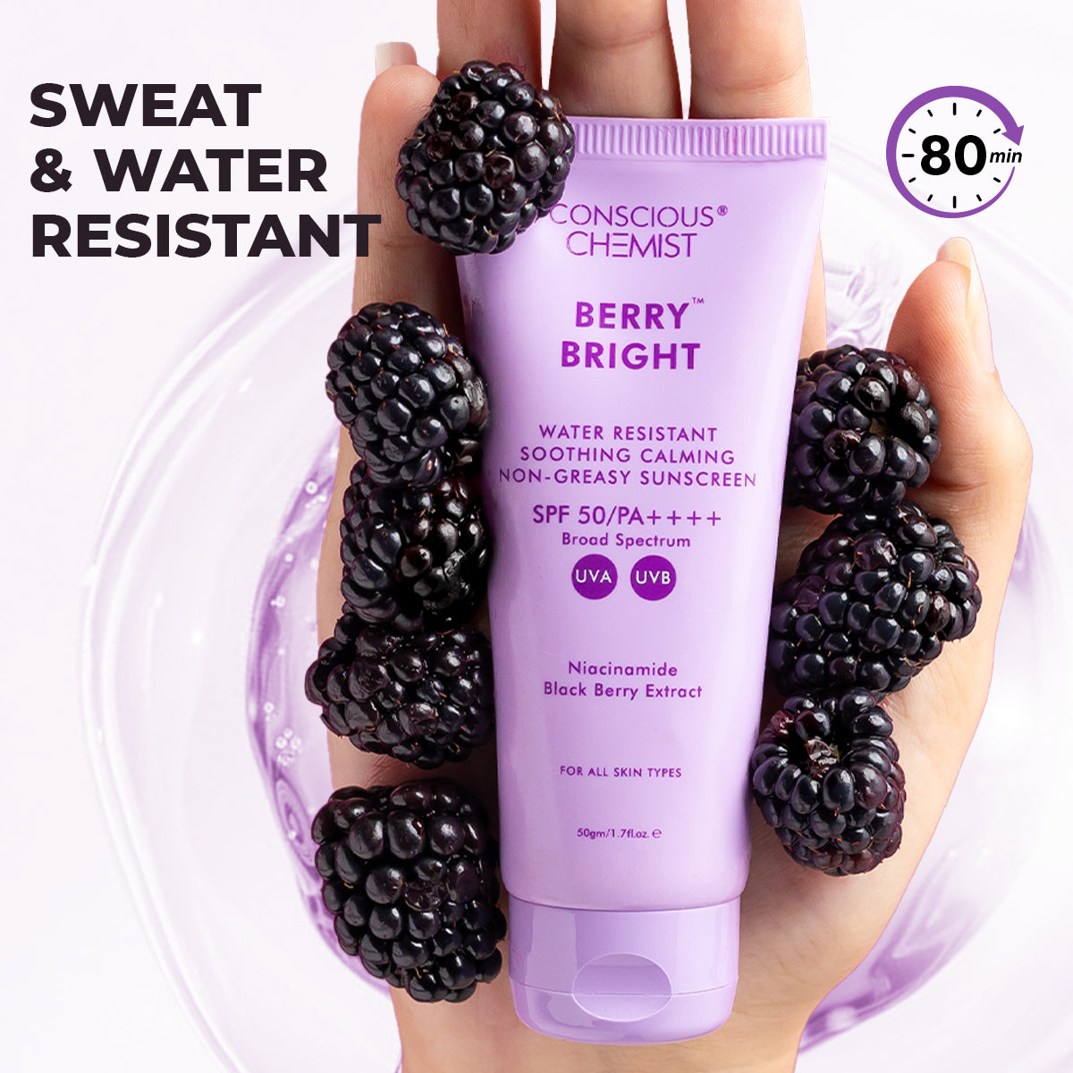 Niacinamide Sunscreen | SPF 50 PA ++++ & Water Resistant | 50 gm
