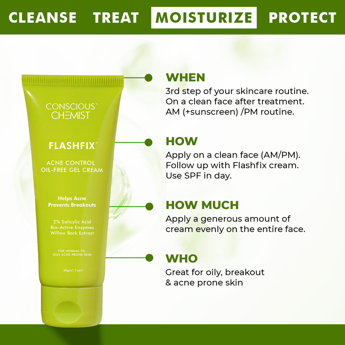 Flashfix Acne Control Oil - Free Gel Cream | 50 gm