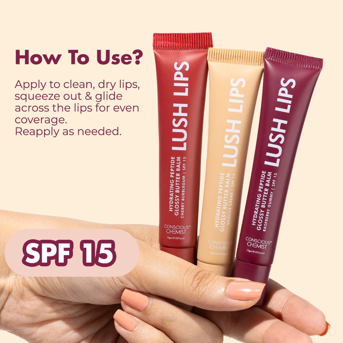 Glossy Lip Balm Combo Pack Of 3 | 12 Hrs. Hydration | 45 gm