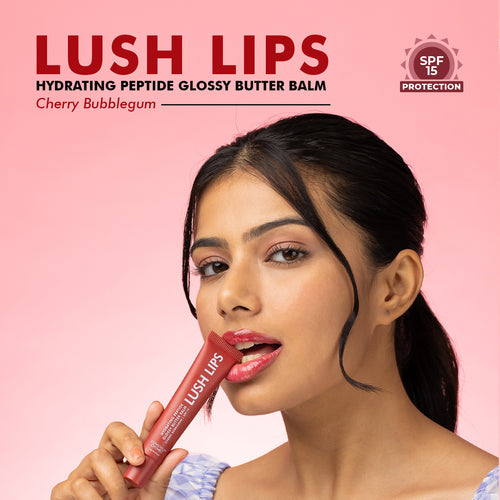 Glossy Peptide Lip Balm | 12 Hrs Hydration | Lush Lips - 15 gms |  Flash Sale