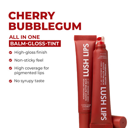 Glossy Peptide Lip Balm | 12 Hrs Hydration | Lush Lips - 15 gms