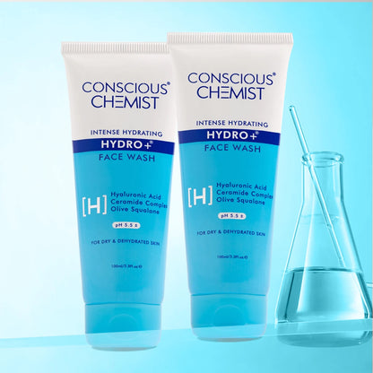 Hydro+ Face Wash( Pack Of Two) | Hyaluronic Acid & Ceramides | 2x100 ml