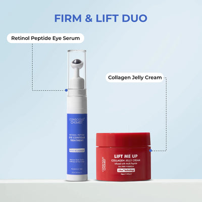 Firm & Lift Duo | Collagen Jelly Cream & Retinol Peptide Eye Serum | flat 50