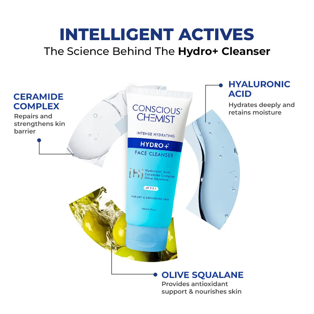 Hydrating Face Wash For Dry Skin | Hyaluronic Acid & Ceramides | 100 ml