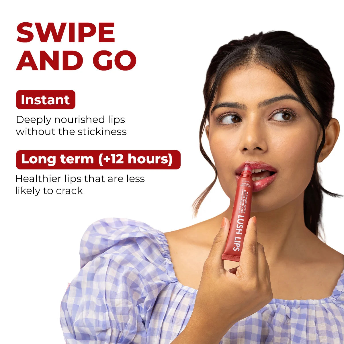 Glossy Peptide Lip Balm | 12 Hrs Hydration | Lush Lips - 15 gms