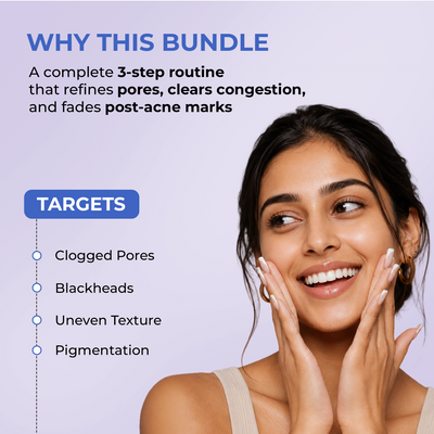Pore Clearing & Dark Spot Trio | Oil Cleanser, Blackhead Treatment & Pigmentation Cream| flat 50