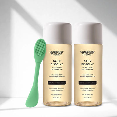 Makeup Removal Trio | Daily Dissolve Cleanser Mini - 50 ml & Silicone Brush