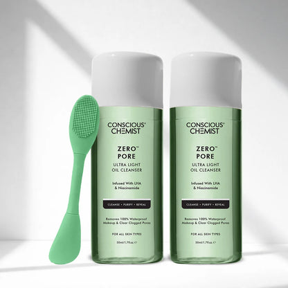 Pore Cleansing Trio | Zero Pore Cleanser - 50 ml & Silicone Brush