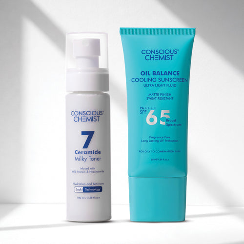 Hydration & Protection Duo | Milky Toner & Cooling Sunscreen | flat 50
