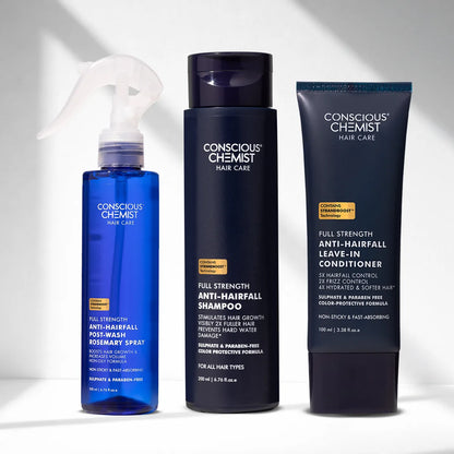 Anti Hairfall Strength Trio | Shampoo + Conditioner + Spray | Reduces Breakage & Hairfall
