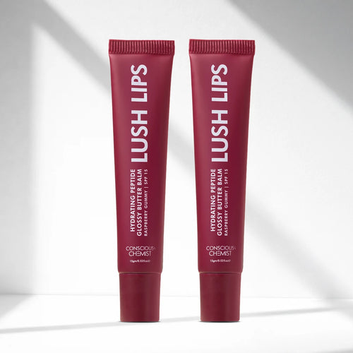 Glossy Peptide Lip Balm (Pack Of 2) | Raspberry | 12 Hrs Hydration | 2x15 Gms | Best Deal