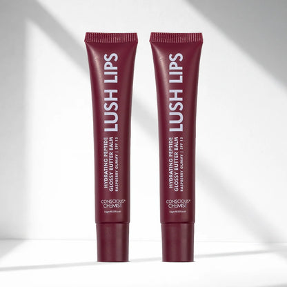 Glossy Peptide Lip Balm (Pack Of 2) | Raspberry | 12 Hrs Hydration | 2x15 Gms