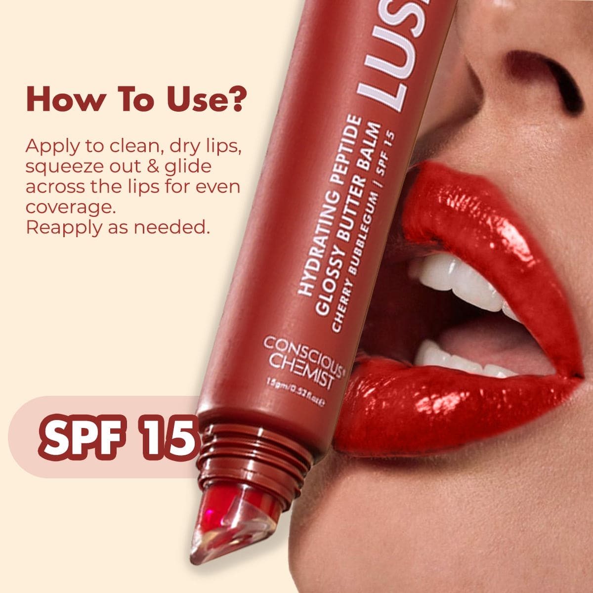 Glossy Peptide Lip Balm | 12 Hrs Hydration | Lush Lips - 15 gms