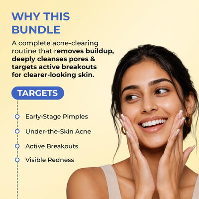 Acne Cleansing Routine | Oil Cleanser, Acne Face Wash & Spot Corrector | Combo