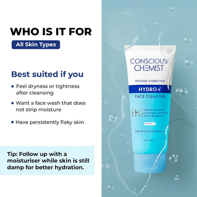 Hydrating Face Wash For Dry Skin | Hyaluronic Acid & Ceramides | 100 ml | Best Deal