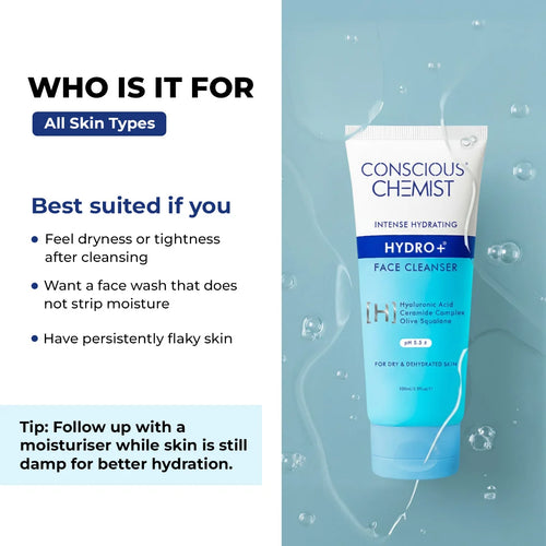 Hydrating Face Wash For Dry Skin | Hyaluronic Acid & Ceramides | 100 ml | Flash Sale