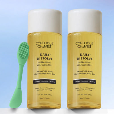 Makeup Removal Trio | Daily Dissolve Cleanser Mini - 50 ml & Silicone Brush