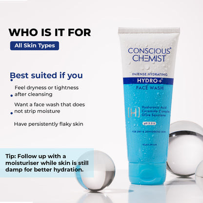 Hydrating Face Wash For Dry Skin | Hyaluronic Acid & Ceramides | AF
