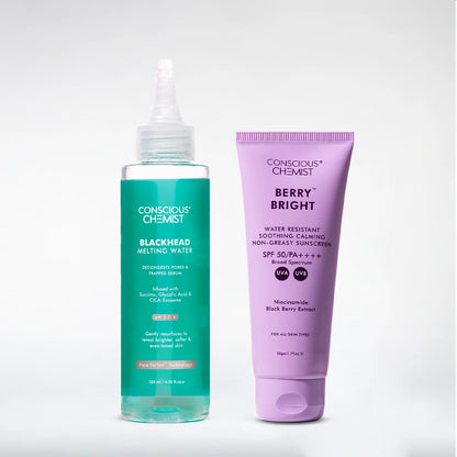 Clear Skin Duo | Blackhead Melting Water & Berry Bright Sunscreen | Combo