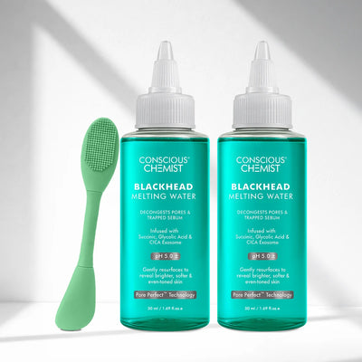 Blackhead Removal Trio | Blackhead Melting Water Mini- 2 x 50 ml & Silicone Brush