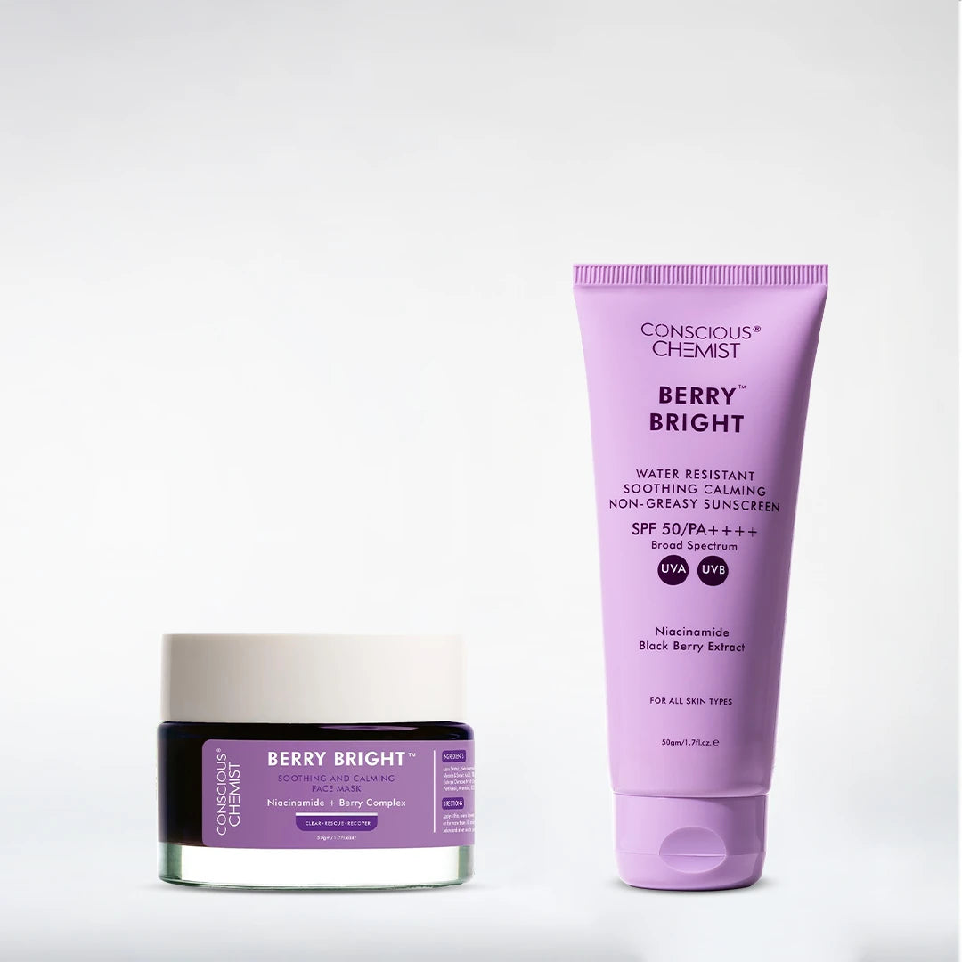 Brighten & Protect Duo | Berry Bright Face Mask & Sunscreen | Combo