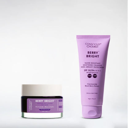 Brighten & Protect Duo | Berry Bright Face Mask & Sunscreen | Combo