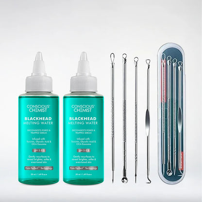 Blackhead Removal Combo | Blackhead Melting Water Mini (Pack of 2) + Blackhead Remover Toolkit | 2x50 ml + 1 Toolkit