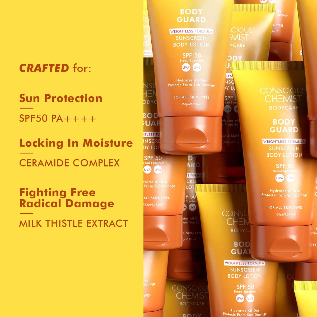 Body Sunscreen | Broad Spectrum UVA / UVB Protection | SPF 50 PA++++