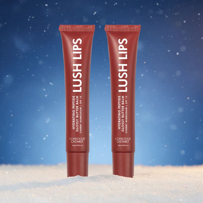 Glossy Peptide Lip Balm (Pack Of 2) | Cherry Bubblegum | 12 Hrs Hydration | 2x15 Gms