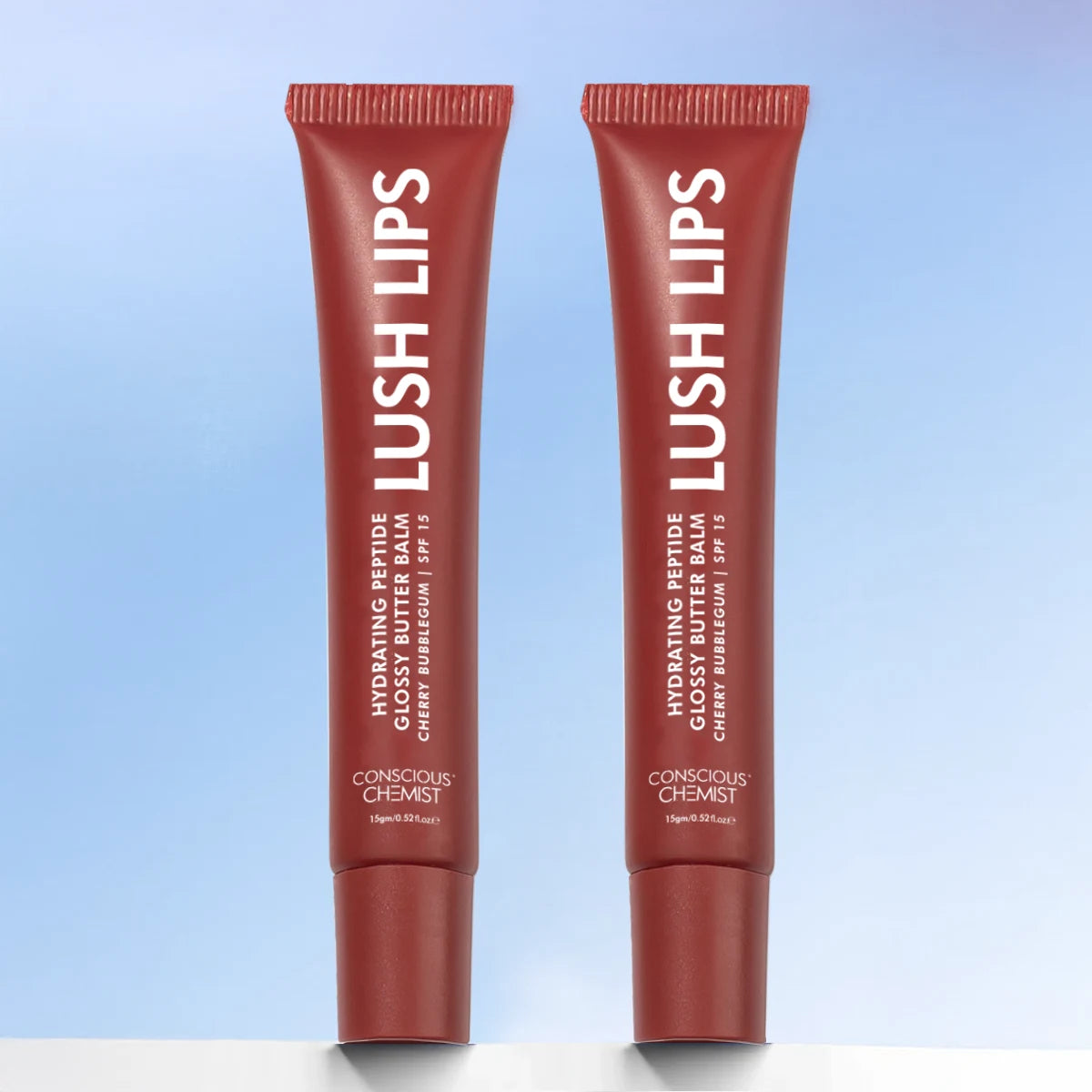 Glossy Peptide Lip Balm (Pack Of 2) | Cherry Bubblegum | 12 Hrs Hydration | 2x15 Gms